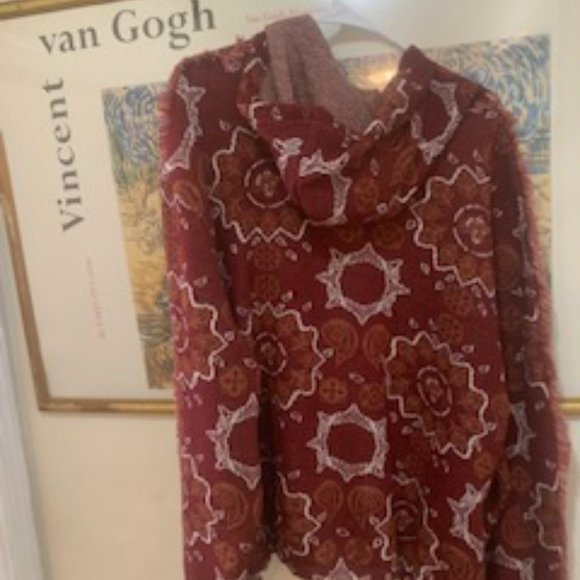 Fringed Jacquard Tapestry Hoodie - Picture 3 of 5